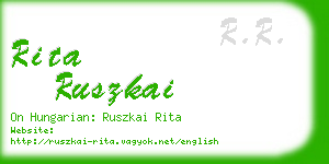 rita ruszkai business card